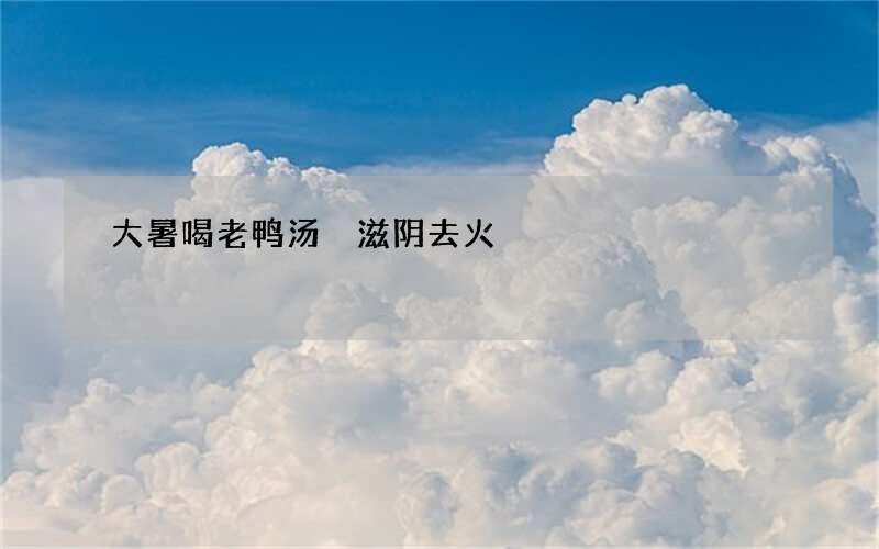 大暑喝老鸭汤 滋阴去火